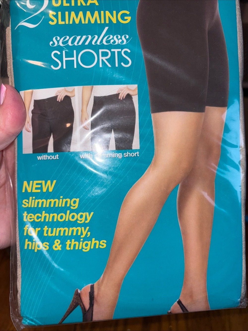 Tapemeasure Tummy Control Seamless Shorts Pk of 2 in Black & Buff Women's XXL N - Picture 10 of 10